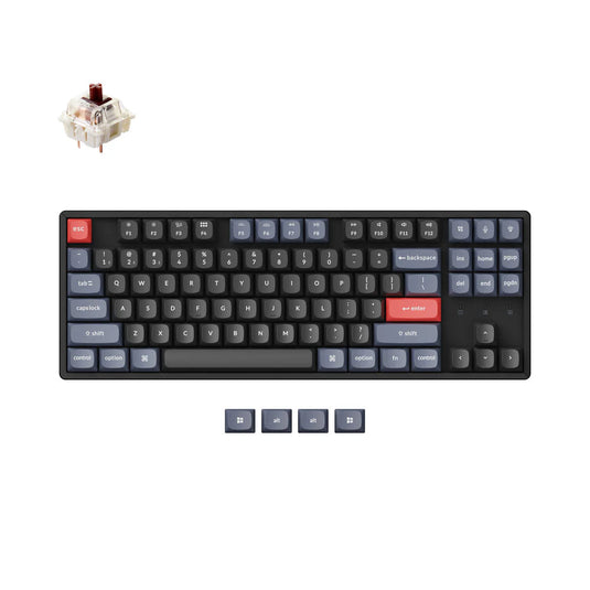 KEYCHRON K8-PJ3Z PRO SWAPPABLE WIRELESS TKL MECHANICAL KEYBOARD | BLACK | RGB BACKLIGHT | 87 KEYS | 80% LAYOUT | BROWN SWITCH | 6 MONTHS WARRANTY KEYBOARD