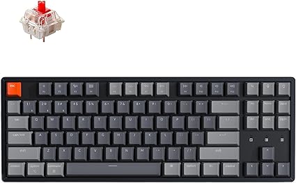 KEYCHRON K8J1 TKL KEYBOARD | ALUMINUM HOT-SWAP SWITCH | RGB BACKLIGHT | 87 KEYS | 80% LAYOUT | RED SWITCH | 6 MONTHS WARRANTY KEYBOARD