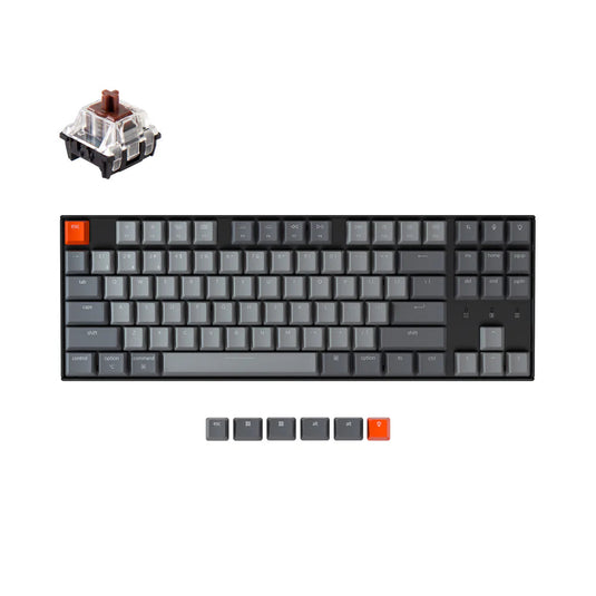 KEYCHRON K8J3 TKL KEYBOARD | ALUMINUM HOT-SWAP SWITCH | RGB BACKLIGHT | 87 KEYS | 80% LAYOUT | BROWN SWITCH | 6 MONTHS WARRANTY KEYBOARD