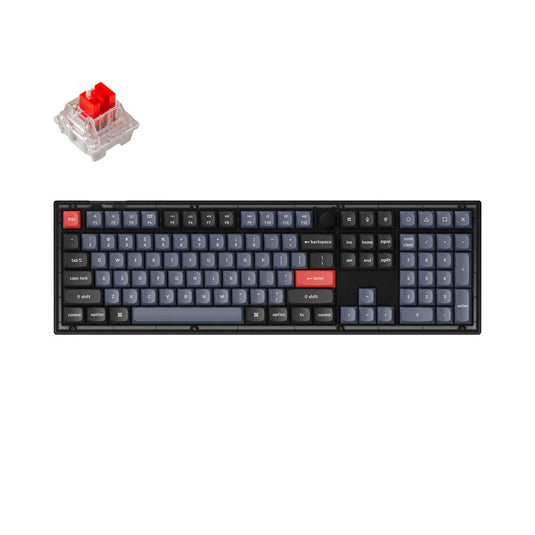 KEYCHRON V6-C1 CUSTOM HOTSWAP MECHANICAL KEYBOARD | 100% | 1000HZ | SOUTH FACING RGB | RED SWITCH | FROSTED BLACK | 6 MONTHS WARRANTY KEYBOARD