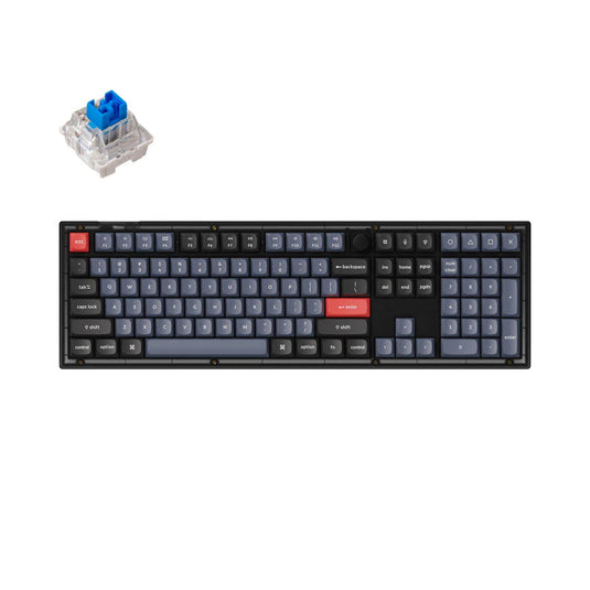 KEYCHRON V6-C2 CUSTOM HOTSWAP MECHANICAL KEYBOARD | 100% | 1000HZ | SOUTH FACING RGB | BLUE SWITCH | FROSTED BLACK | 6 MONTHS WARRANTY KEYBOARD