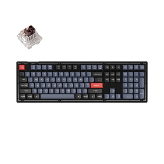 KEYCHRON V6-C3 CUSTOM HOTSWAP MECHANICAL KEYBOARD | 100% | 1000HZ | SOUTH FACING RGB | BROWN SWITCH | FROSTED BLACK | 6 MONTHS WARRANTY KEYBOARD