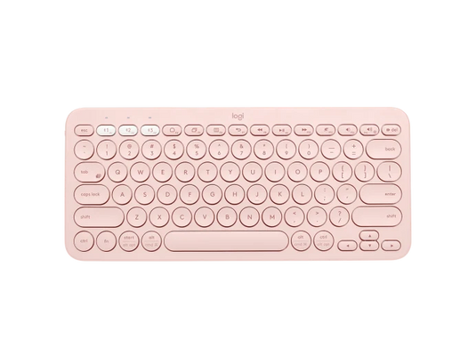 LOGITECH K380 MULTI-DEVICE BLUETOOTH KEYBOARD WINDOWS, MAC, CHROME OS, ANDROID, IPAD, IPHONE, APPLE TV COMPATIBLE WITH FLOW CROSS-COMPUTER CONTROL AND EASY-SWITCH UP TO 3 DEVICES ROSE PINK KEYBOARD