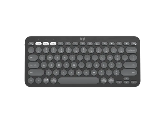 LOGITECH K380SBK PEBBLE KEYS 2 KEYBOARD | MULTI-DEVICE PAIRING (UP TO 3 DEVICES) | CUSTOMIZABLE FN SHORTCUT KEYS | LOW-PROFILE KEYS | BLUETOOTH | BATTERY LED | 3 EASY WITCH BLUETOOTH CHANNELS | GRAPHITE KEYBOARD 6 MONTHS WARRANTY KEYBOARD