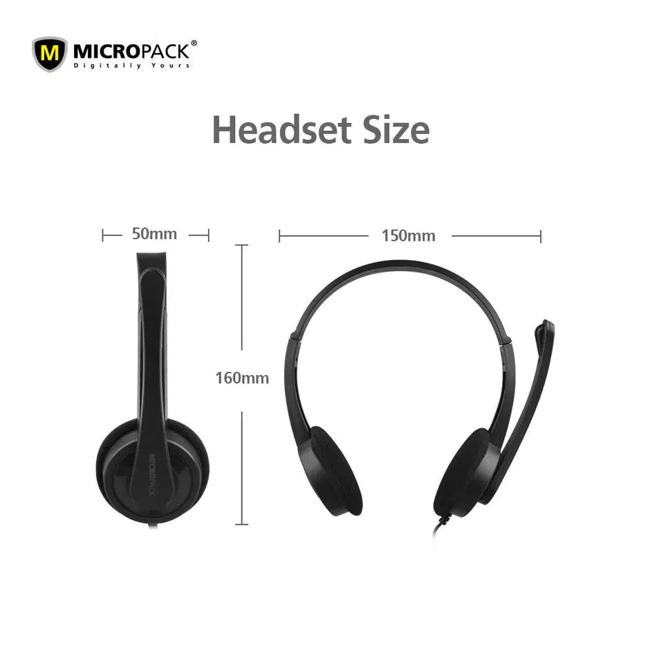 MICROPACK DIGITAL YOURS MHP01 STEREO SURROUND 3.5MM MULTI DEVICE HEADSET-HEADSET-Makotek Computers