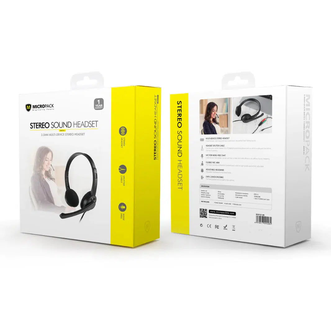 MICROPACK DIGITAL YOURS MHP01 STEREO SURROUND 3.5MM MULTI DEVICE HEADSET-HEADSET-Makotek Computers