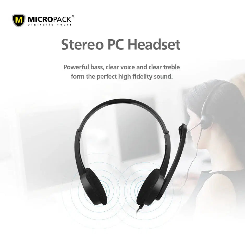 MICROPACK DIGITAL YOURS MHP01 STEREO SURROUND 3.5MM MULTI DEVICE HEADSET-HEADSET-Makotek Computers