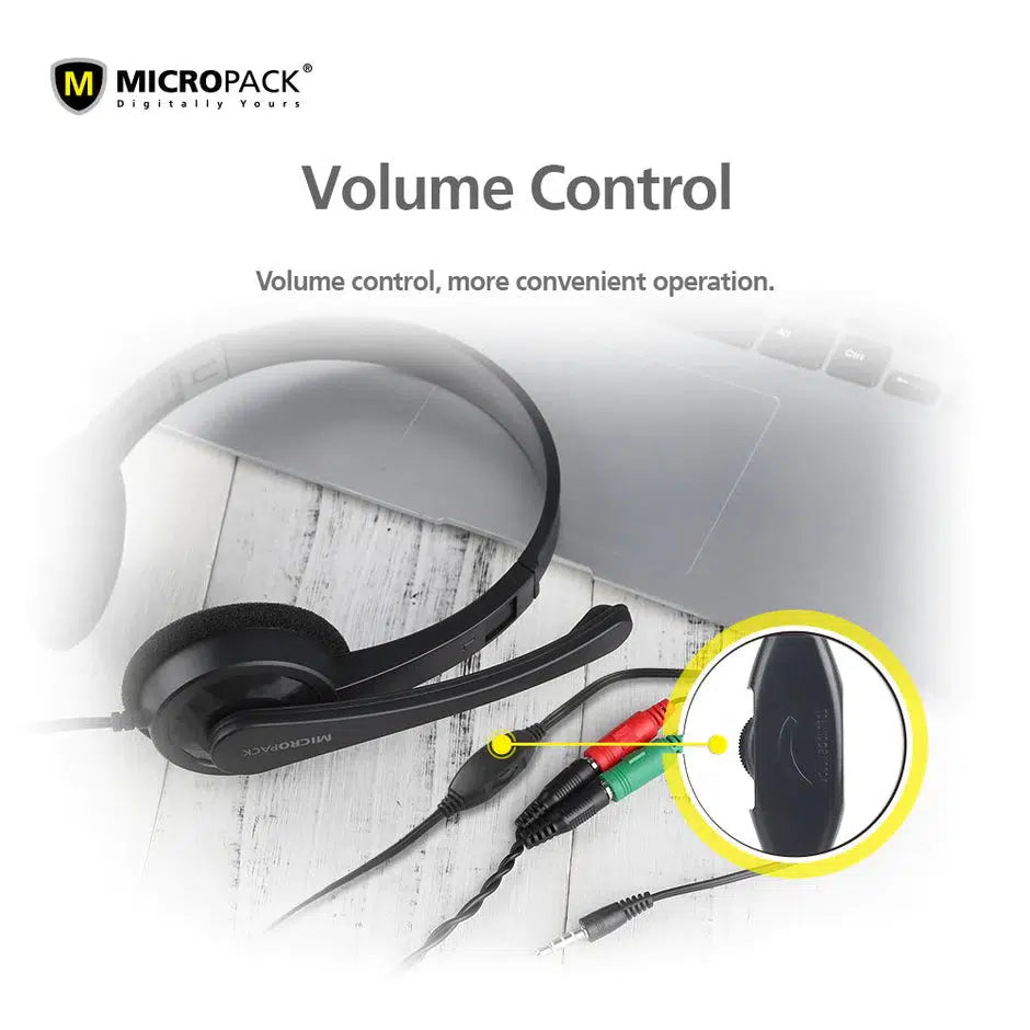 MICROPACK DIGITAL YOURS MHP01 STEREO SURROUND 3.5MM MULTI DEVICE HEADSET-HEADSET-Makotek Computers