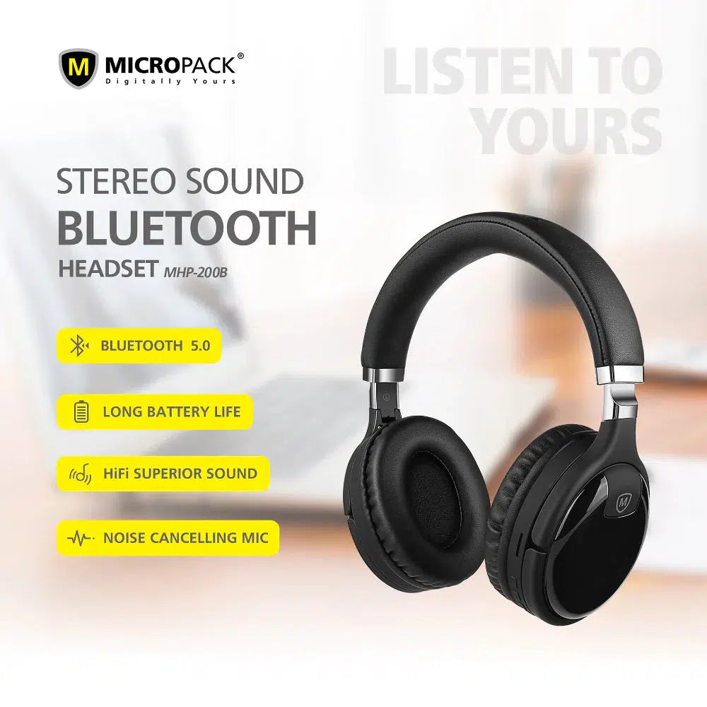 MICROPACK DIGITAL YOURS MHP200B STEREO SOUND BLUETOOTH HEADSET-HEADSET-Makotek Computers