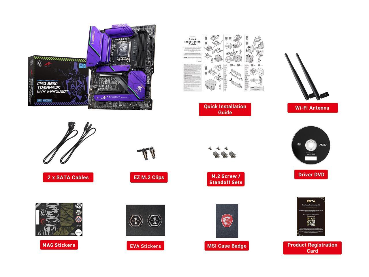 MSI MAG B660 TOMAHAWK EVA E-PROJECT DDR5 LGA 1700 INTEL B660 SATA 6GB/S ATX INTEL MOTHERBOARD-MOTHERBOARDS-Makotek Computers