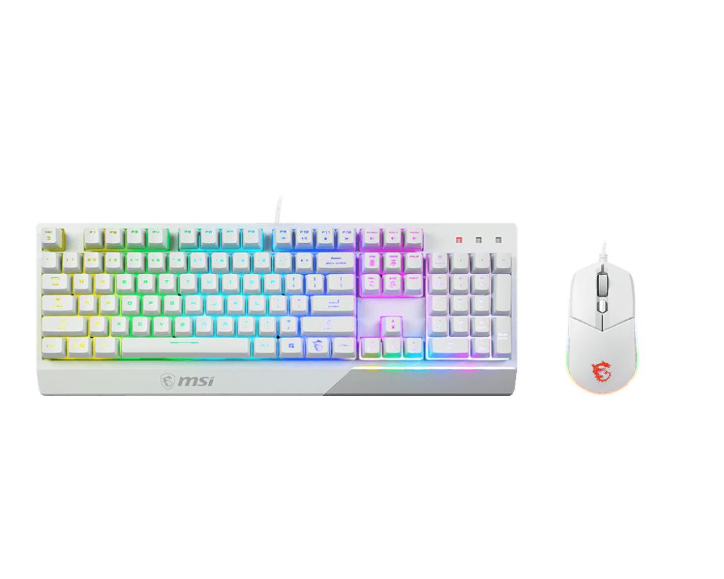 MSI VIGOR GK30 WHITE COMBO KEYBOARD AND MOUSE-KEYBOARD-Makotek Computers