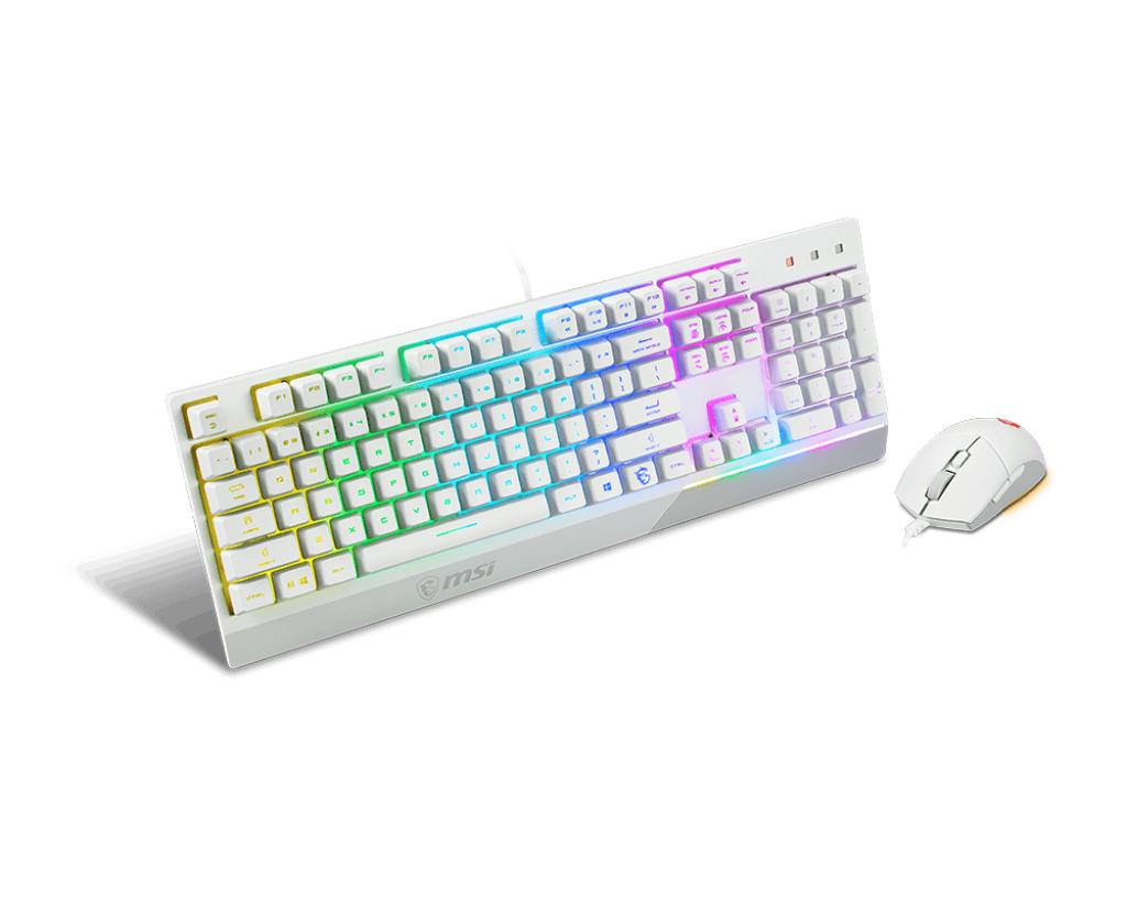 MSI VIGOR GK30 WHITE COMBO KEYBOARD AND MOUSE-KEYBOARD-Makotek Computers