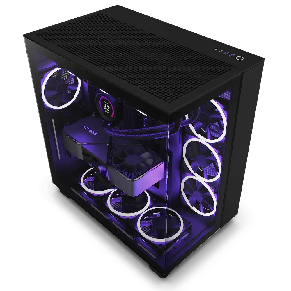 NZXT H9 FLOW MATTE BLACK DUAL CHAMBER MID TOWER CASE-CASE-Makotek Computers