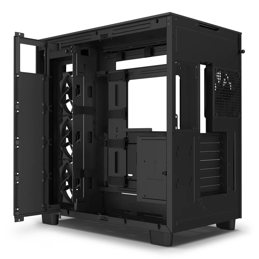 NZXT H9 FLOW MATTE BLACK DUAL CHAMBER MID TOWER CASE-CASE-Makotek Computers