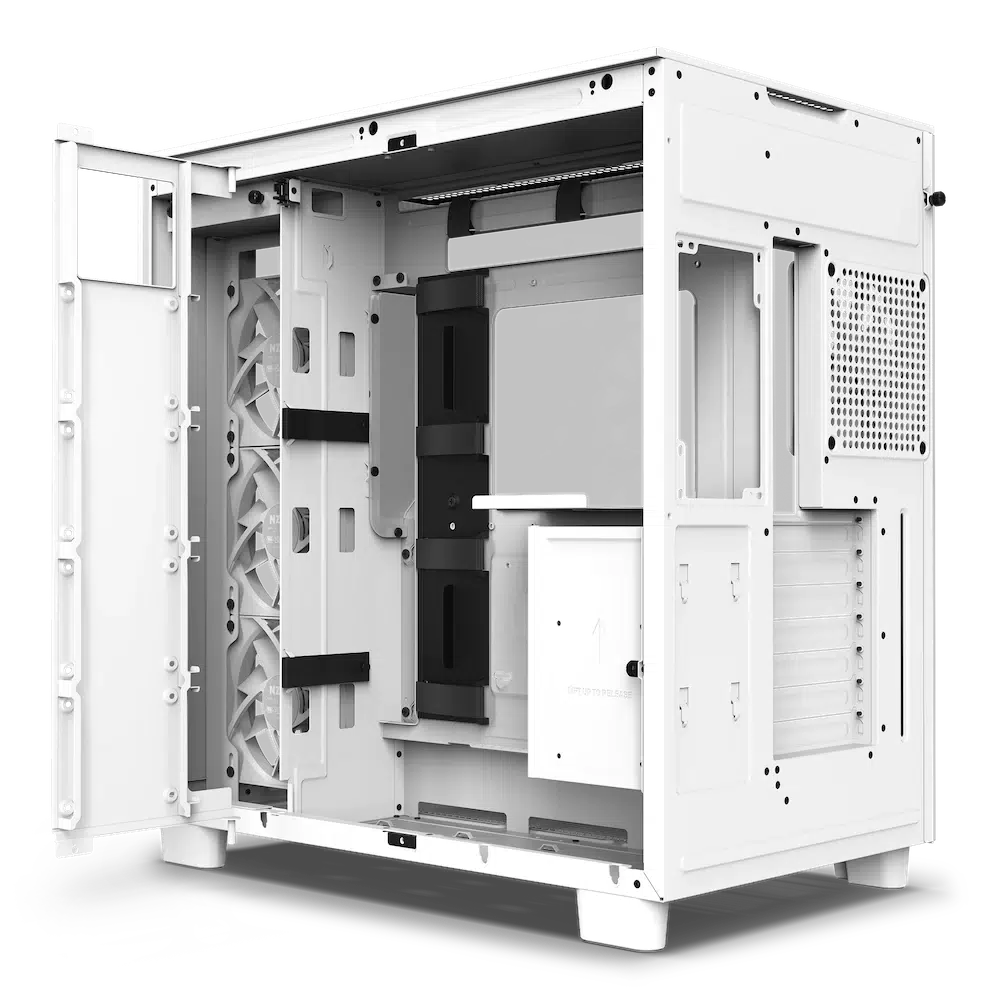 NZXT H9 FLOW MATTE WHITE DUAL CHAMBER MID TOWER CASE-CASE-Makotek Computers