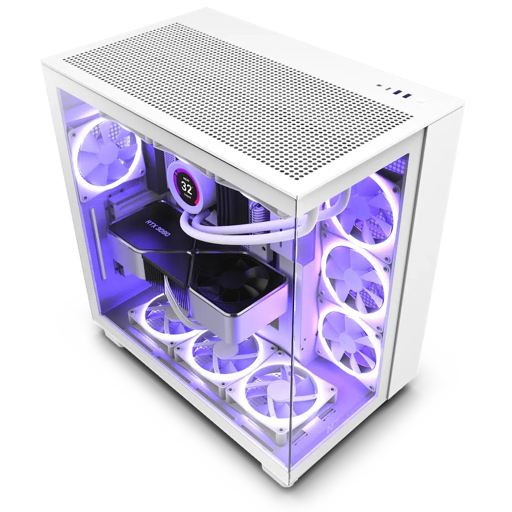 NZXT H9 FLOW MATTE WHITE DUAL CHAMBER MID TOWER CASE-CASE-Makotek Computers