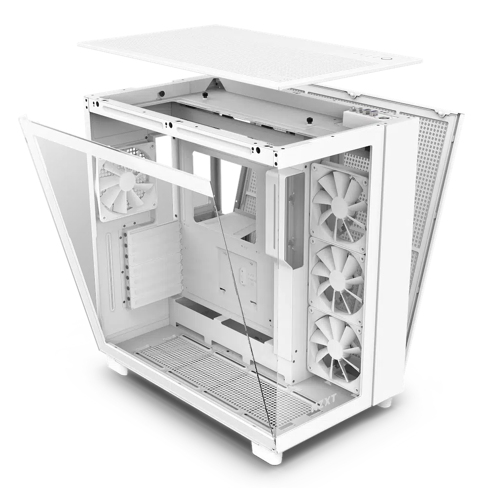 NZXT H9 FLOW MATTE WHITE DUAL CHAMBER MID TOWER CASE-CASE-Makotek Computers