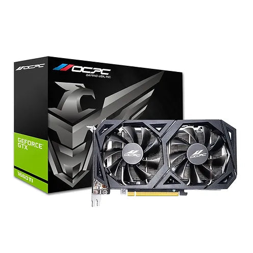 OCPC GF GTX 1660 TI GRAPHICS CARD | GDDR6 | 6GB | 192 BIT | DUAL FAN | 12 MONTHS WARRANTY GRAPHICS CARD