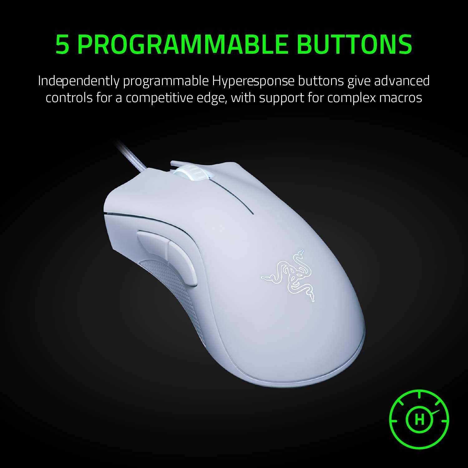 RAZER DEATHADDER ESSENTIAL WHITE MOUSE-MOUSE-Makotek Computers