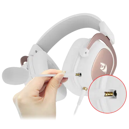 REDRAGON H510 ZEUS WHITE 7.1 SURROUND SOUND MEMORY FOAM EAR PADS - 53MM DRIVERS GAMING HEADSET-HEADSET-Makotek Computers