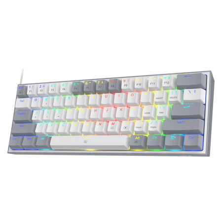 REDRAGON K617 FIZZ WIRED MECHANICAL KEYBOARD | 60% LAYOUT | 61 KEYS | WHITE AND GREY MIXED COLORED KEYCAPS | LINEAR RED SWITCH | 6 MONTHS WARRANTY KEYBOARD