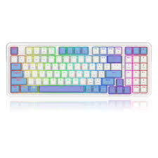 REDRAGON K664WBP GLORIA PRO GASKET KEYBOARD | WHITE-BLUE-PURPLE MIX COLORED KEYCAPS | RGB BACKLIGHT | TRI MODE |  6 MONTHS WARRANTY