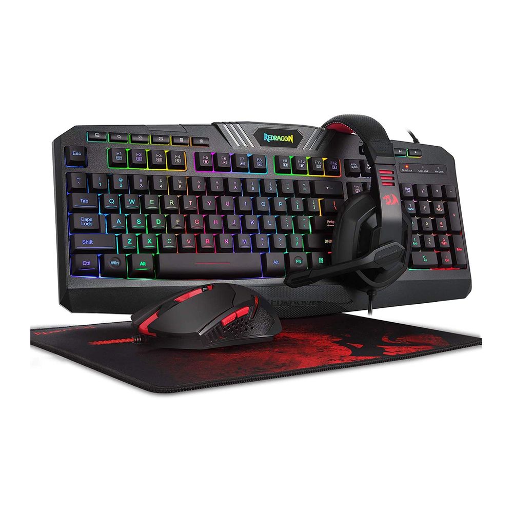 REDRAGON S101-BA (4 IN 1 SET) MOUSE/KEYBOARD/HEADSET/MOUSEPAD-KEYBOARD-Makotek Computers