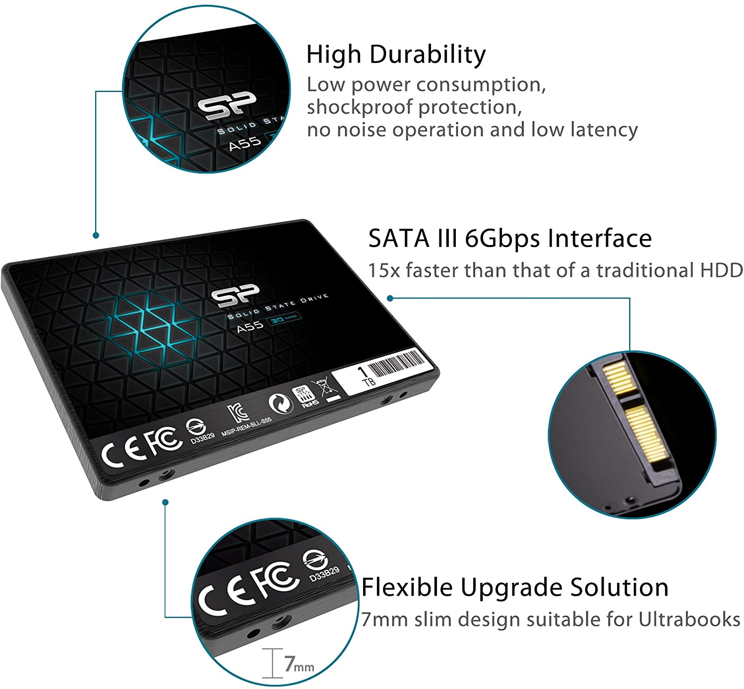 SILICON POWER 2.5" SATA SSD A55 1TB SOLID STATE DRIVE-SOLID STATE DRIVE-Makotek Computers