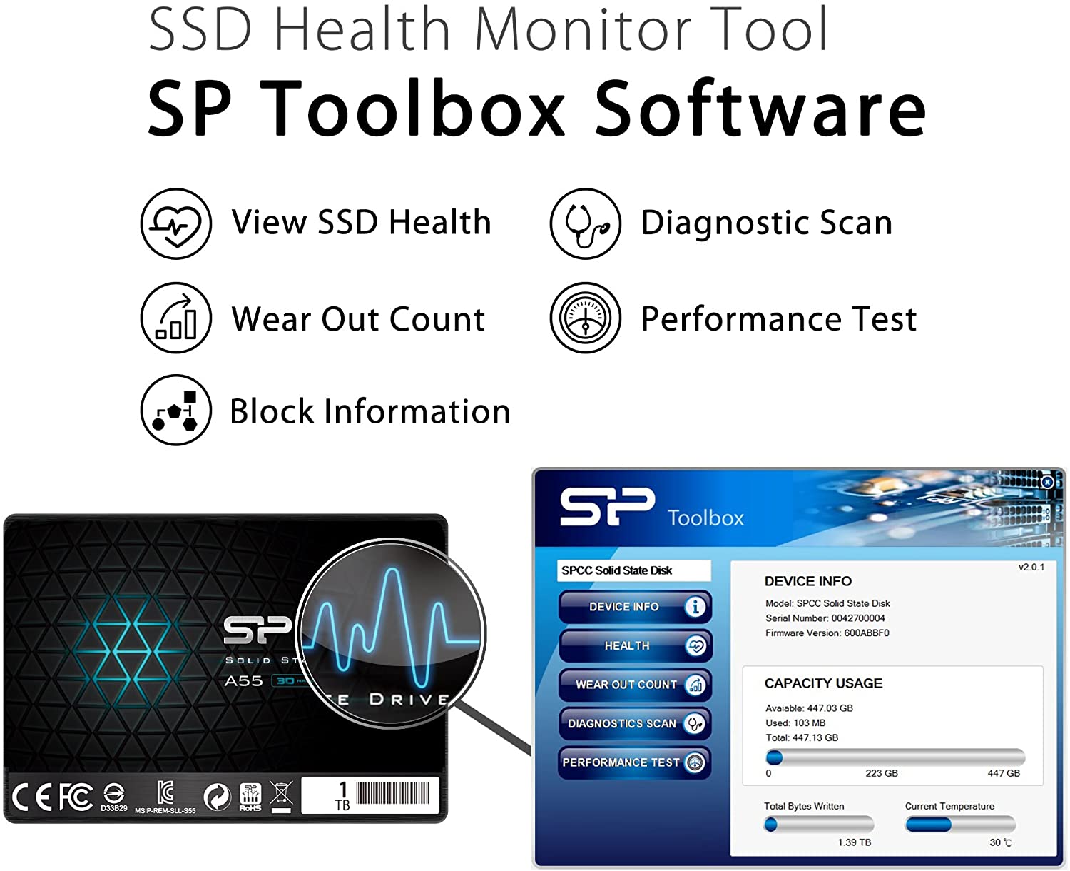 SILICON POWER 2.5" SATA SSD A55 1TB SOLID STATE DRIVE-SOLID STATE DRIVE-Makotek Computers