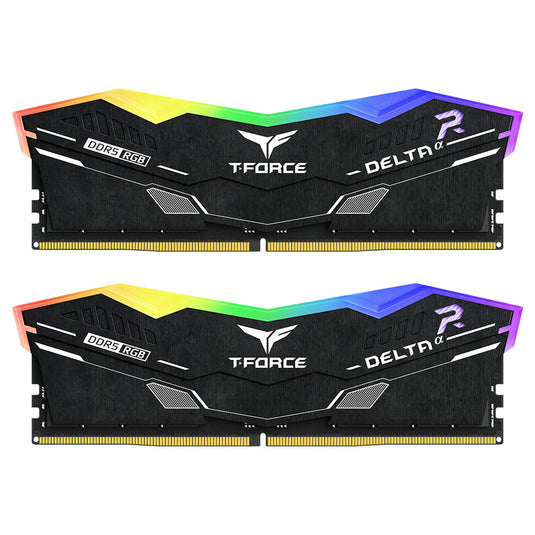 TEAMGROUP FF7D532G6000HC38ADC01 DELTA ALPHA RGB | DDR5 | 6000 MHZ | 32GB (16GB X 2) | BLACK HEATSINK | CL38 | 12 MONTHS WARRANTY | DESKTOP MEMORY