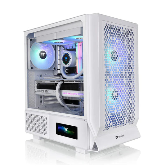 THERMALTAKE CA-1Y2-00M6WN-01 CERES 330 TG ARGB SNOW | SUPPORTS HIDDEN CONNECTOR | 2 CT140 W ARGB FANS + 1 WHITE FAN | ATX | MESH FRONT | TEMPERED GLASS | 3 MONTHS WARRANTY PC CASE