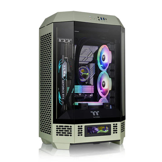 THERMALTAKE TOWER 300 MATCHA GREEN CA-1Y4-00SEWN-00 MICRO TOWER CHASSIS| 551 x 342 x 281 MM | 3MM TEMPERED GLASS x 3 | 12 MONTHS WARRANTY PC CASE