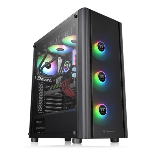 THERMALTAKE V250 ARGB TG BLACK CA-1Q5-00M1WN-00 | 477 x 216.5x 430 MM | 4MM TEMPERED GLASS x 1 | 12 MONTHS WARRANTY PC CASE