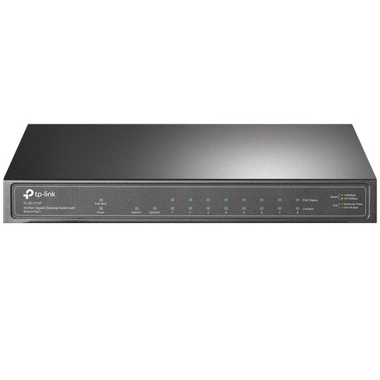 TP-LINK TL-SG1210P 10-PORT GIGABIT DESKTOP SWITCH WITH 8-PORT POE+ | 9 10/100/1000Mbps RJ45 PORTS, 1 GIGABIT SFP PORT 12 MONTHS WARRANTY SWITCH