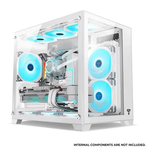 TRENDSONIC OLAF-OL31MW | 1 * 120MM FAN | 2 * 120MM FAN SIDE | TEMPERED GLASS FRONT AND SIDE | 3 * 120MM FANS TOP / BOTTOM | MATX | WHITE | 3 MONTHS WARRANTY PC CASE