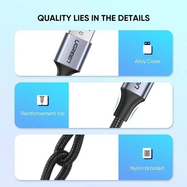 UGREEN US288/60127 USB-C MALE TO USB 2.0 A (1.5M) MALE CABLE-CABLE-Makotek Computers