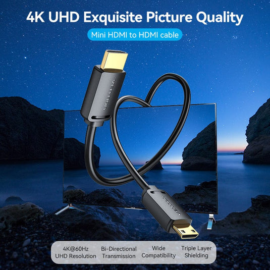 VENTION  AGHBF 1M HD CABLE |1 M BLACK | 4K @60HZ 3 MONTHS WARRANTY CABLE