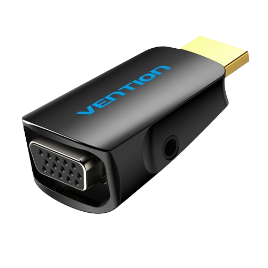 VENTION AIDB0 HDMI MALE |BLACK|   VGA FEMALE ADAPTER|  1080p 60hz GOLD-PLATED| |3.5mm AUDIO PORT 3 MONTHS WARRANTY CABLE