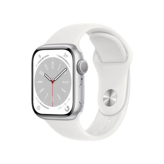 APPLE WATCH SERIES 8 GPS 41MM SILVER ALUMINUM CASE WITH WHITE SPORT BAND WATCH-WATCH-Makotek Computers