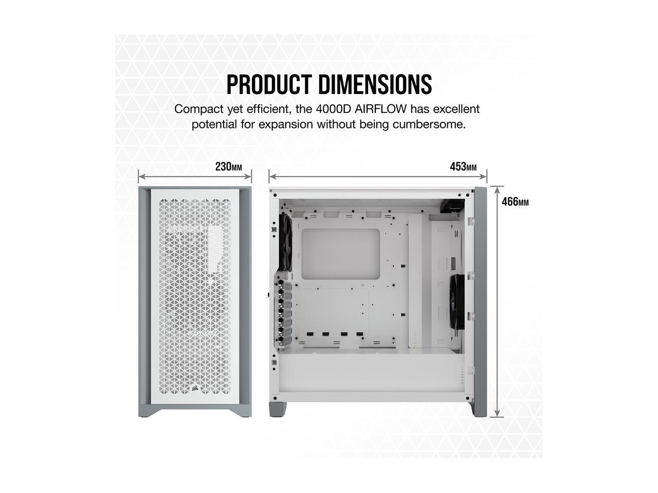 CORSAIR CS-CC-9011201-WW 4000D AIRFLOW TEMPERED GLASS MID TOWER