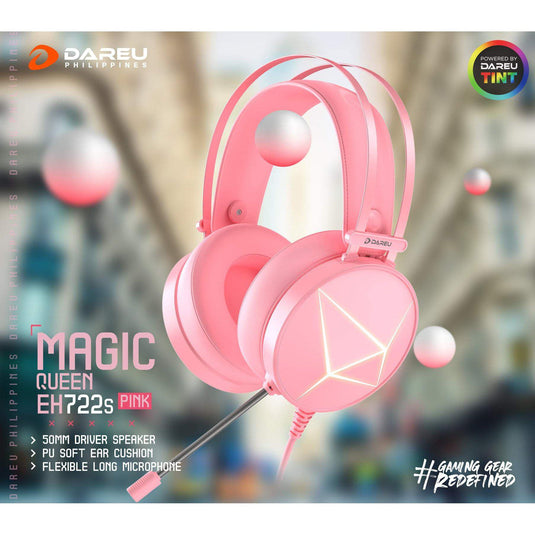 DAREU EH722s PINK HEADSET-HEADSET-Makotek Computers