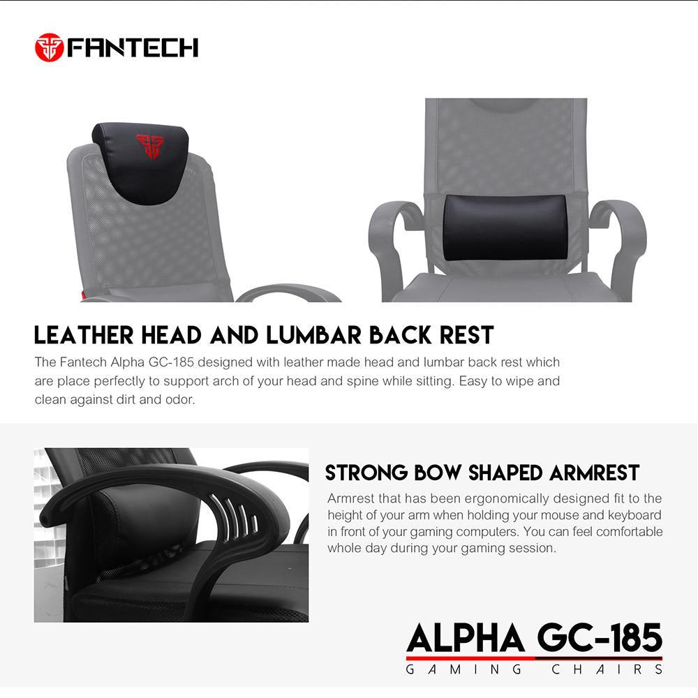 FANTECH ALPHA GC185 GAMING (BLACK) CHAIR-CHAIR-Makotek Computers