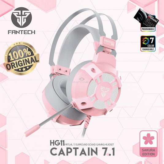 FANTECH HG11 PINK CAPTAIN 7.1 SURROUND HEADSET-HEADSET-Makotek Computers