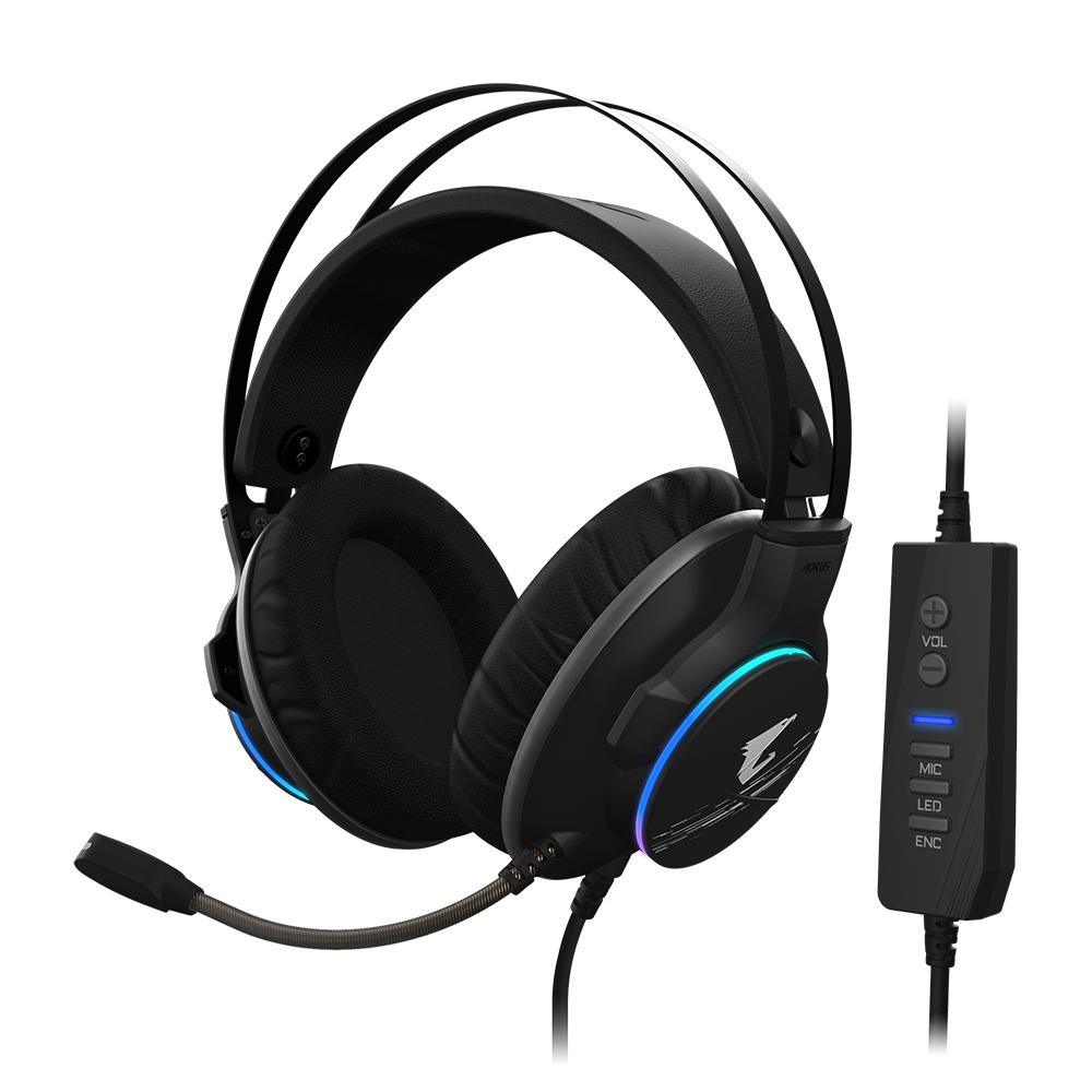 GIGABYTE AORUS H1 BLACK 7.1 GAMING HEADSET-HEADSET-Makotek Computers