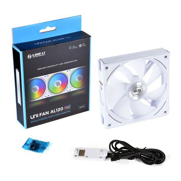 LIAN LI UNI FAN AL120 WHITE 120MM (UF-AL120-1W) SINGLE FAN-FANS-Makotek Computers