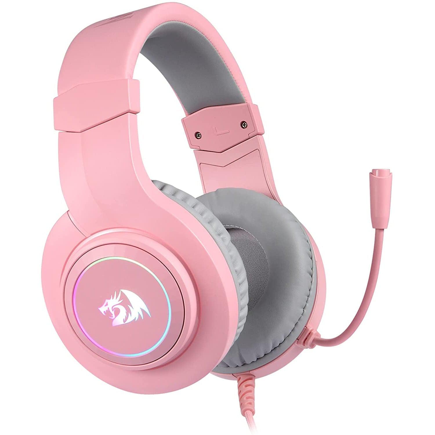 REDRAGON H260 HYLAS PINK STEREO RGB GAMING HEADSET-HEADSET-Makotek Computers