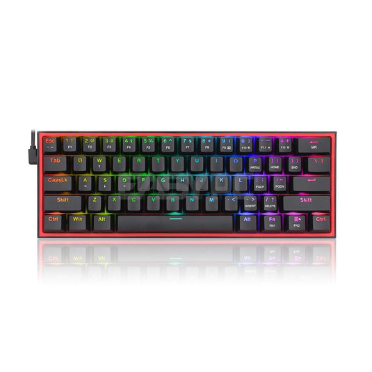 REDRAGON K617 FIZZ (BLACK) REMOVABLE KEYCAP RED SWITCH MECHANICAL KEYBOARD-Keyboard-Makotek Computers