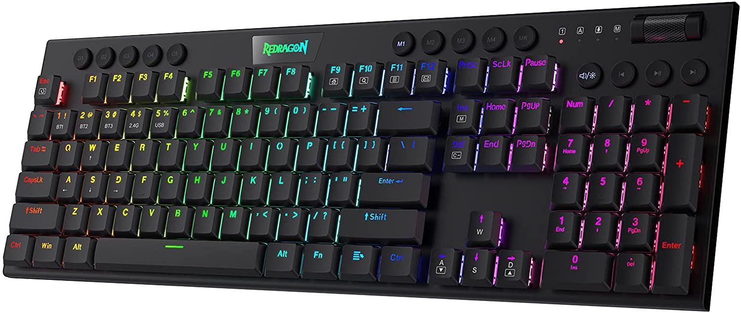 REDRAGON K618 HORUS WIRED+2.4G+BLUETOOTH WIRELESS MECHANICAL KEYBOARD-Keyboard-Makotek Computers