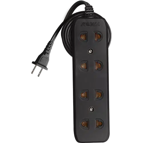 ROYU REDEC104-10/B 4 GANG UNIVERSAL OUTLET (10 METERS) BLACK EXTENSION CORD-ACCESSORIES-Makotek Computers