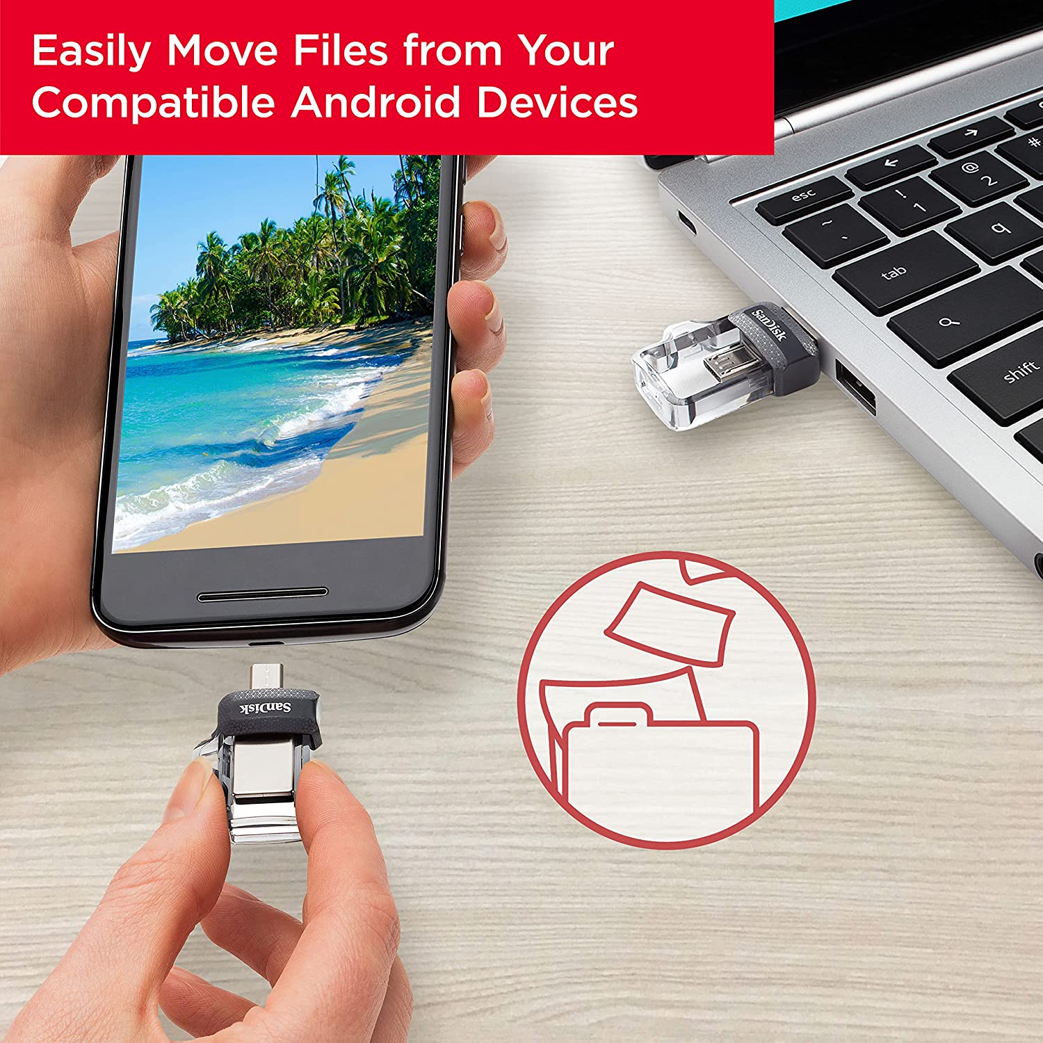 SANDISK 128GB ULTRA DUAL DRIVE M3.0 FOR ANDROID DEVICES AND COMPUTERS | MICROUSB | USB 3.0 | SDDD3-128G-G46 FLASH DRIVE-FLASH DRIVE-Makotek Computers